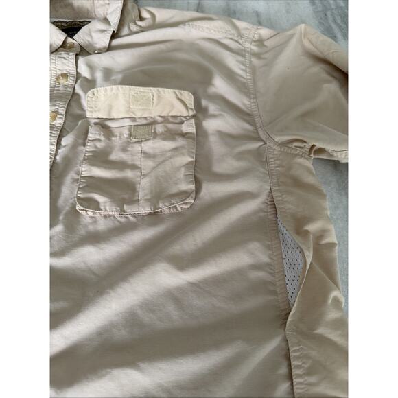Ex Officio Beige Fishing Shirt Convertible Sleeve Vented Button Up Gorpcore XL - Picture 4 of 8
